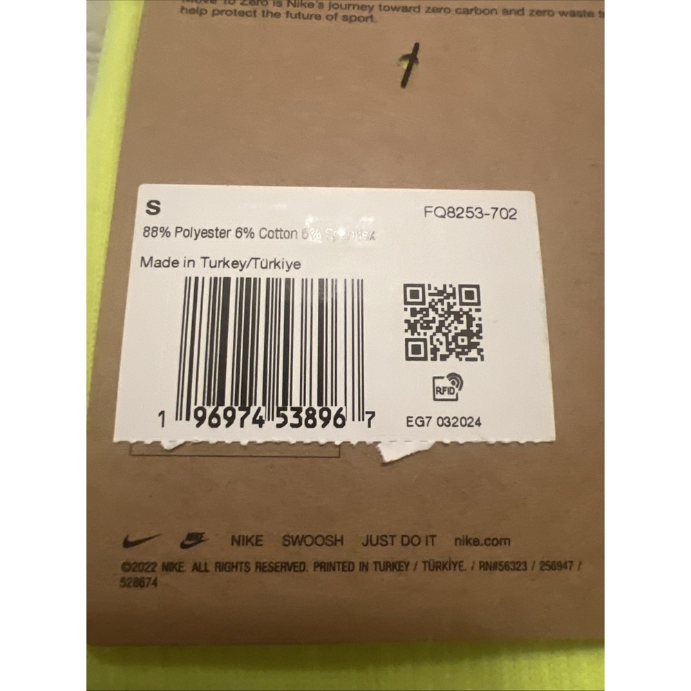 Nike Socks Unisex Yellow New with Tags Size Small - Picture 5 of 8